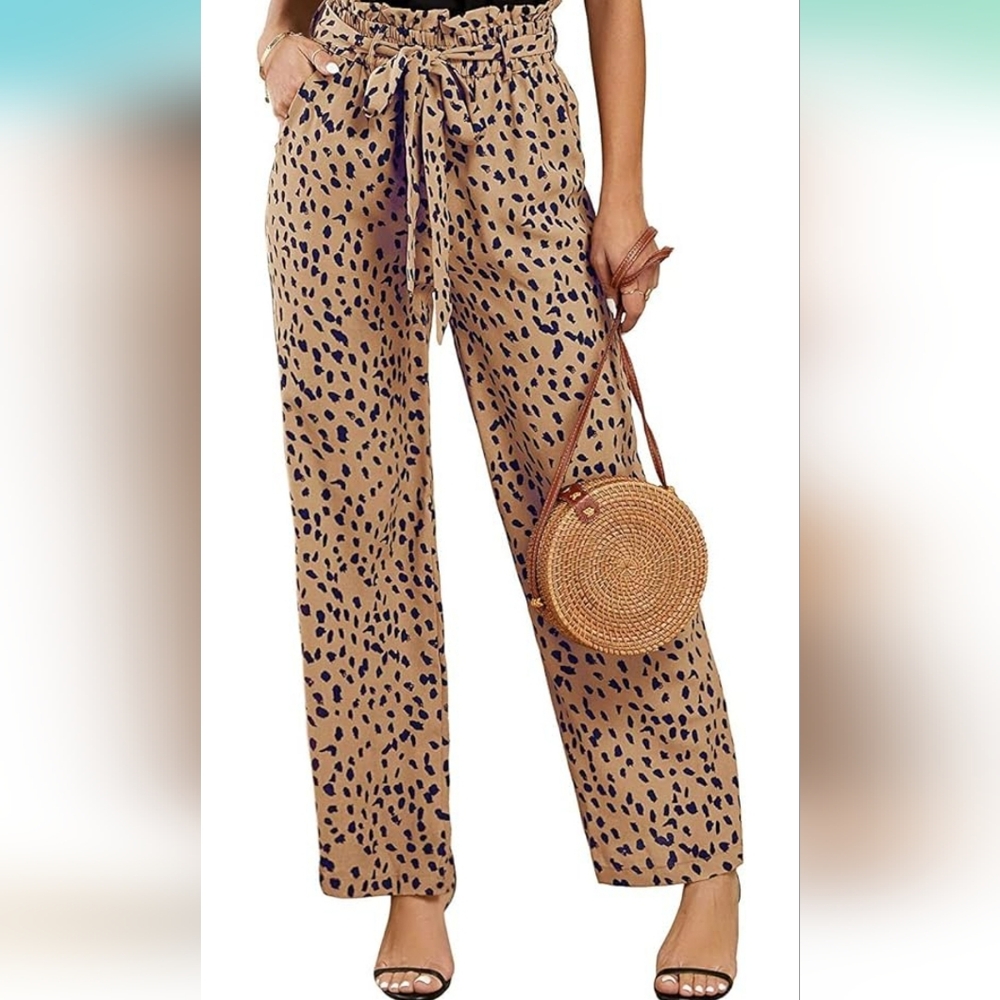 Leopard Print Tan Women's Pants